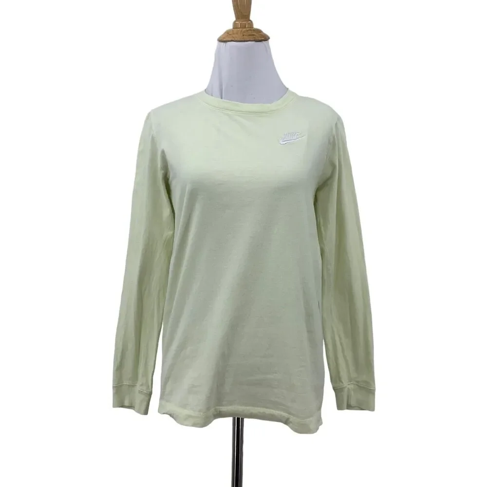 The Nike Tee Shirt Girls Youth L Large Celery Green Long Sleeve Athletic Shirt